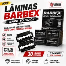 Lâmina Barbex Back to Black 30 Unidades Original Barbear Navalha Profissional