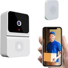 Campainha com Câmera Vídeo Porteiro Sem Fio WiFi Inteligente com Visão Noturna e Áudio Bidirecional