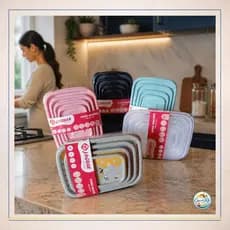 Kit Potes Plásticos Herméticos 220 420 750 1270ml Tampa Firme Organizador Cozinha BPA Free