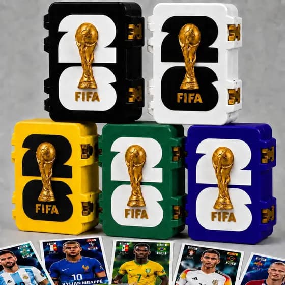 Porta Figurinha p/ Álbum Copa do Mundo 2026 - Caixa de Figurinha - Estojo Organizador Premium