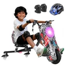 Triciclo Infantil Elétrico Drift 350W LED Bluetooth 3 Velocidades Kart Criança | Kit Proteção