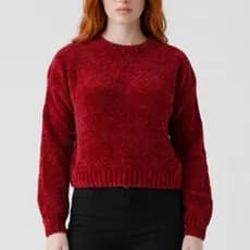 Blusa Tricô Mousse Feminina Suéter Manga Longa Inverno Quentinha Macia Casual