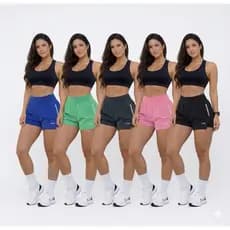 Shorts Duplo Feminino Com Bolso Interno Porta Celular Tactel Fitness Beach Tênis Corrida Caminhada Treinos Academia