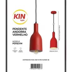 Lustre Pendente Andorra Kin Light 30cm Para Teto Mesa Jantar