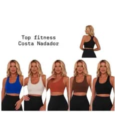 Top Fitness Feminino Sem Costura Com Bojo Removível Academia Treino Costa Nadador Alta Sustentação