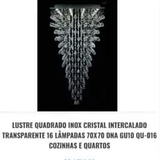 Lustre De Cristal Legitimo Quadrado Inox 16 Lâmpadas GU10 DNA