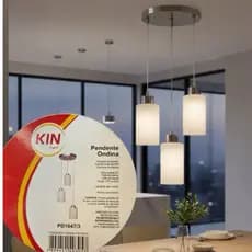 Luminária Pendente Ondina 3 Lampadas KIN Light Lustre moderno Sala Cozinha