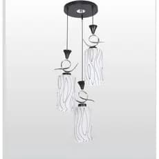 Lustre Pendente 3 Lâmpadas Vidro Decorado Moderno Sala de Jantar Cozinha Gourmet