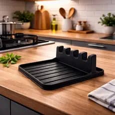 Suporte Descanso de Talher e Tampa de Panela Organizador de Utensílios Cozinha Compacto para Bancada