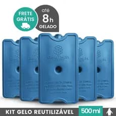 Gelo Reutilizável 500ml Até 8h Gelado Não Molha | GeloTech Rígido Gel Artificial Atóxico