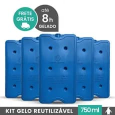 Gelo Reutilizável 750ml Até 8h Gelado Não Molha | GeloTech Rígido Gel Artificial Atóxico