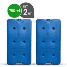 Kit 2 Gelo Reutilizável 750ml Até 8h Gelado Não Molha | GeloTech Rígido Gel Artificial Atóxico