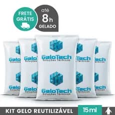 Gelo Reutilizável 15ml Até 8h Gelado Não Molha | GeloTech Flexível Gel Artificial Atóxico