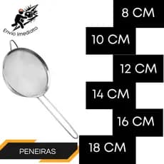 Peneira de Aço Inoxidável Coador para Cozinha Peneiras Massas 6 Tamanhos
