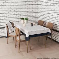 Toalha de Mesa Retangular Decorativa 4 a 6 Assentos Exclusiva 190x135cm Formas Geométricas
