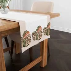 Trilho de Mesa Decorativo Estampa Sofisticada 110x35cm Exclusivo Folhas do Horizonte