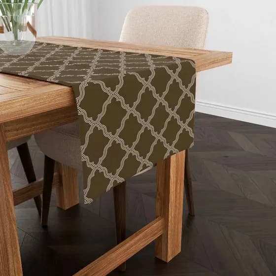 Trilho de Mesa Decorativo Estampa Sofisticada 110x35cm Exclusivo Arabesco Imperial