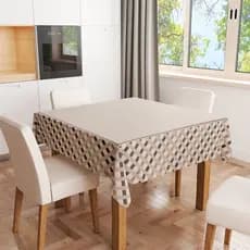 Toalha de Mesa Quadrada Decorativa 4 Assentos Exclusiva 135x135cm Geométrico