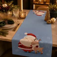 Trilho de Mesa Decorativo Natalino Estampa Sofisticada 110x35cm Exclusivo Natal Noel