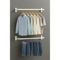 SUPORTE PARA ROUPA DE AÇO REFORÇADO 60CM - BRANCO 2 PEÇAS