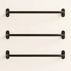 SUPORTE PARA ROUPA DE AÇO REFORÇADO 70CM - 3 PEÇAS PRETO