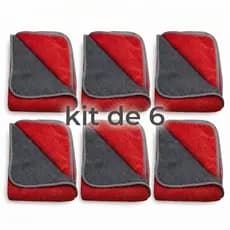 Kit 6 ou 10 Toalhas Microfibra Limpeza  40x40cm 600GSM Pano Mágico Automotivo Casa Carro Vidro Tela
