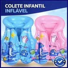 Colete Inflável Infantil Com Trava – Uso Em Piscina E Praia