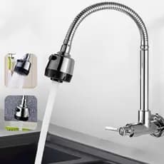 Torneira Gourmet Inox 304 Com Detalhes Em Cobre – Parede, 360° E Chuveirinho