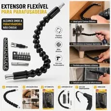 Kit Cabo Extensor Flexível Para Parafusadeira Com Soquetes E Bits