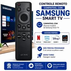 Controle Remoto Smart Compatível TV Samsung LE-7619 Netflix YouTube Disney+ Prime Video a pronto entrega