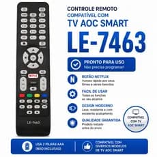 Controle Remoto AOC Smart TV Netflix Pronto Para Uso Não Precisa Configurar.