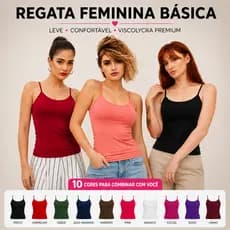 Regata Feminina Alcinha Básica Lisa Blusa Feminina Viscolycra Premium Leve Macia Casual Dia a Dia Moda Feminina