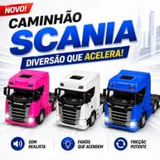 Miniatura Caminhão Scania 770S Metal 1:50 Luz Som Fricção Realista Colecionável Infantil Presente