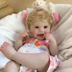 Boneca Bebê Reborn Menina Risonha 50cm Silicone Macio Realista Kit Acessórios Presente Criança