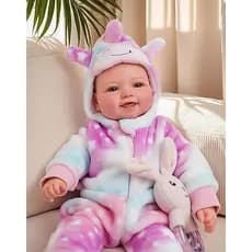 Bebê Reborn Boneca Sólido Suave Usando roupas cor-de-rosa Reborn com acessórios 45cm