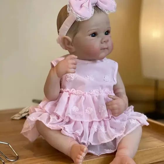 Boneca Renascida Realista Corpo Todo Silicone Cabelo Lavável Presente Colecionador
