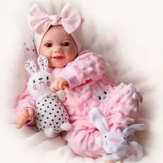 Boneca Bebê silicone Reborn Realista Conjunto rosa com acessórios Envio Imediato
