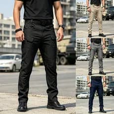 Calça tática Preto com Vários Bolsos Resistente ao Desgaste,Estilo Workwear Xadrez,Calça Masculina para Atividades ao ar
