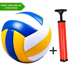 Bola de Vôlei Profissional Bomba de Ar Encher Quadra e Praia Areia Voleibol Infantil Adulto