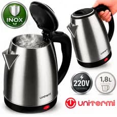 Chaleira Térmica Elétrica Unitermi Inox 220v Inox 1,8L Atacama Ferve Água Rápido Automático