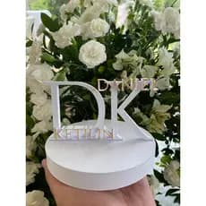 Topo de Bolo Iniciais para Casamento Aniversário Debutante - Personalizado