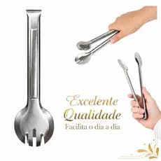 Pegadores de Cozinha em Aço Inox – Universal – Para Salada, Churrasco, Pão e Massas