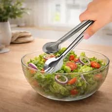 Kit 2 Pegadores de Cozinha em Aço Inox  Universal De Pão Frios Salada Carnes 28 Cm Inox massas paes