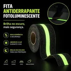 Fita Antiderrapante Fotoluminescente 50mmx3m Rampa Banheiro
