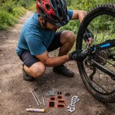 Kit Reparo Pneu Bike Bicicleta 4 Remendo Cola Chave universal frio rapido peneu furado