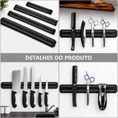 Barra Magnética Imã Suporte Para Facas e Ferramentas Parede Cozinha Churrasqueira 50cm Com Parafusos e Bucha
