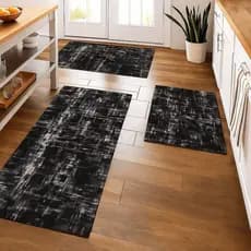 Kit Tapete Passadeira para Cozinha 3 peças Antiderrapante Ambiente Moderno - Várias Cores