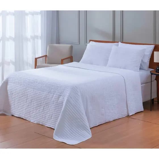 Kit Colcha Cobreleito Paris 200 Fios Andreza Enxovais - Elegância Clássica