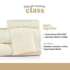 Jogo Banho Gigante Dianelli Fio Penteado 5 Peças Premium