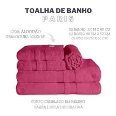 Jogo De Banho Gigante Paris - Dianelli - 100% Algodão, 5 Peças Luxo